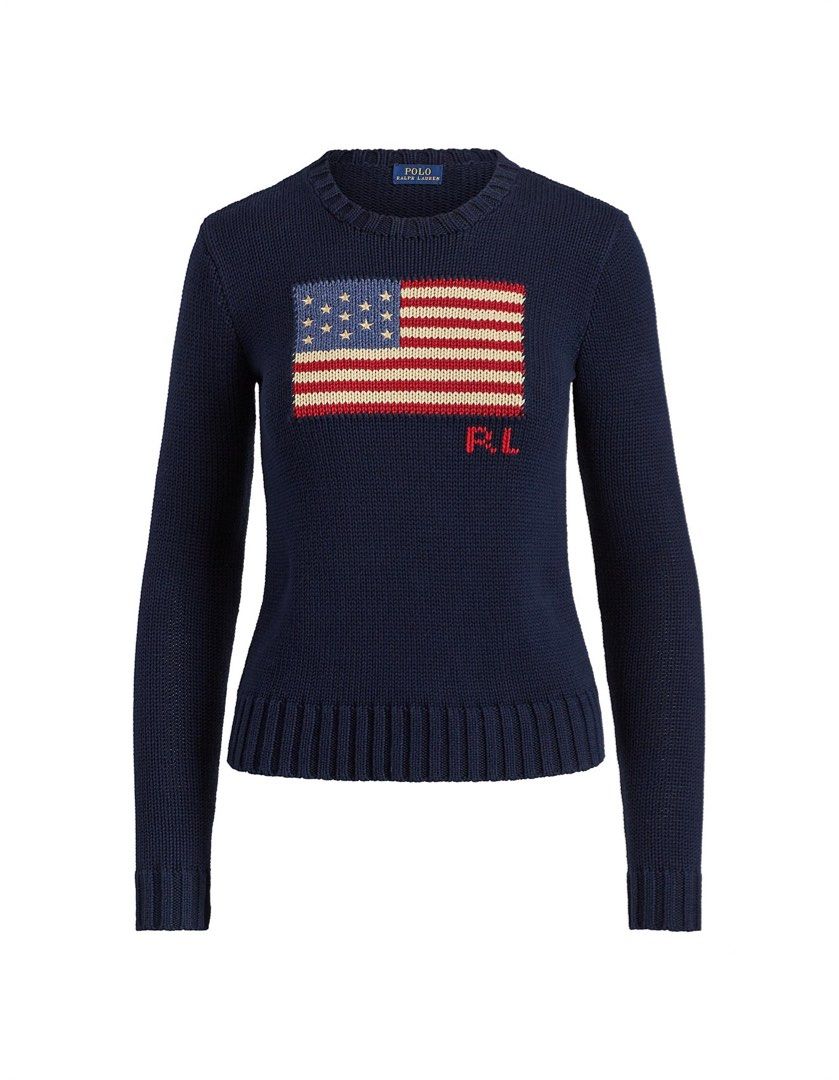 Polo Ralph Lauren USA Flag Crewneck Jumper Sweater Women s