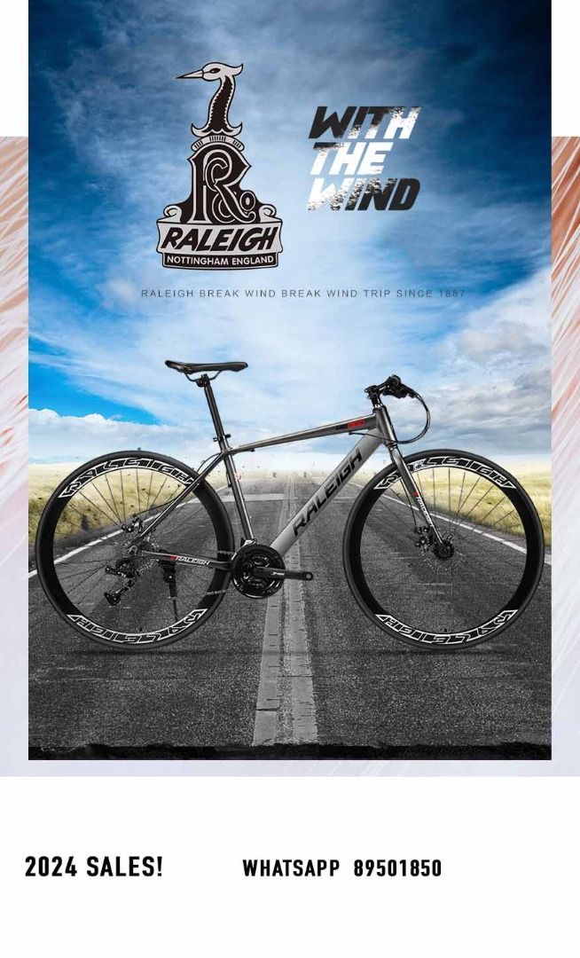 Raleigh RL880 Drop Bar 26 Inch 24 Speed Bike Road Bicycle Hybrid Road Bike 700c Tyre Front