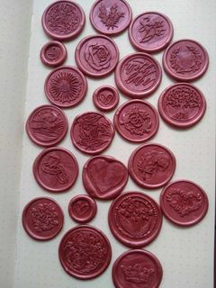 Ready Made Wax Seal Burgundy Dark Red Collection (with adhesive)
