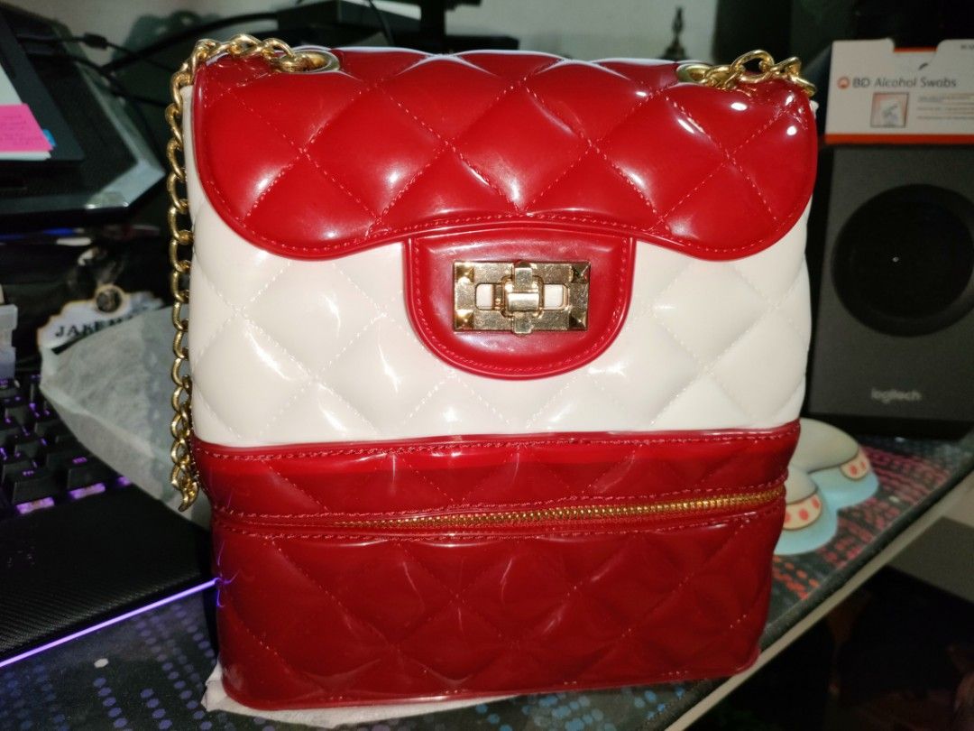 Red White Jelly Bag Women s Fashion Bags Wallets Shoulder