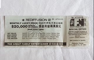 Lucky draw ticket For Sale | Carousell Singapore