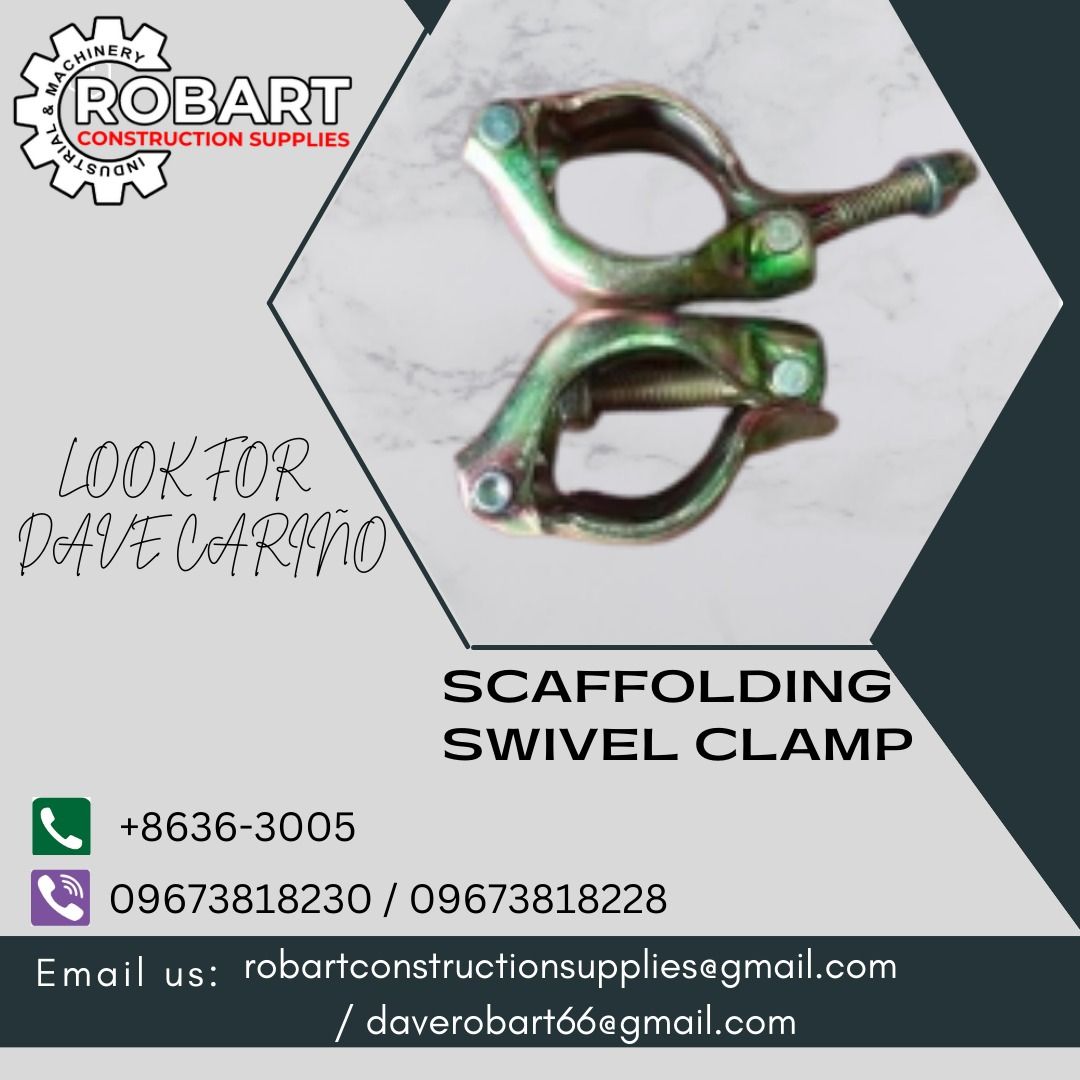 SCAFFOLDING SWIVEL CLAMP (Category: Construction Tools & Equipment) located in Caloocan City. Submitted by gabo. (Listing ID 1283508396, Image 1). Description: SALE❗ ❗ ❗ SALE❗ ❗ ❗ SALE❗ ❗ ❗ scaffolding swivel clamp 1-1/2'' LOOK FOR: Dave T. Cariño 0 9 6 7 3 8 1 8 2 2 8 / 0 9 6 7 3 8 1 8 2 3 0 7 7 4 6-6 1 4 8 / 7 0 0 2- 2 8 7 2 / 8 6 3 6-3 0 0 5 𝑹𝑶𝑩𝑨𝑹𝑻 𝑪𝑶𝑵𝑺𝑻𝑹𝑼𝑪𝑻𝑰𝑶𝑵 𝑺𝑼𝑷𝑷𝑳𝑰𝑬𝑺 📍 S&L BUILDING, 1ST & 2ND FLOOR, 1405 YUSECO ST