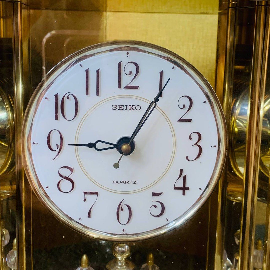 SEIKO QUARTZ MANTLE TABLE CLOCK - Japan Surplus (Category: Clocks) located in Candon. Submitted by deign.garage.shop (Listing ID 1283604736, Image 2). Description: 💥 SEIKO QUARTZ CLOCK 💥 🇯🇵 Mantle Table Clock ✅ Tested Working / Battery Operated ✅ Rotating Pendulum, Working 🇯🇵 JAPAN, UK, KOREAN SURPLUS ⛩️ CANDON TRADE CENTER 🚕 Nationwide, Door to Door via Xhopee 🛤️ Tablac, Candon City, Ilocos Sur 🚚 We Deliver, Xhopee Checkout.