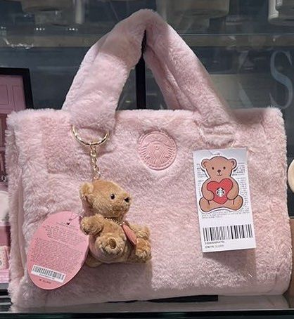【韓国スタバ】24バレンタイン＊Be Mine Pink Fur Tote Bag Starbucks Korea 2024 Valentine Be Mine Pink Fur Tote Bag | eBay