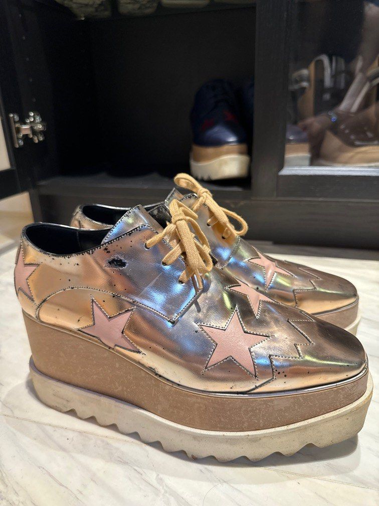 Stella McCartney Platform Brogues in pink chrome