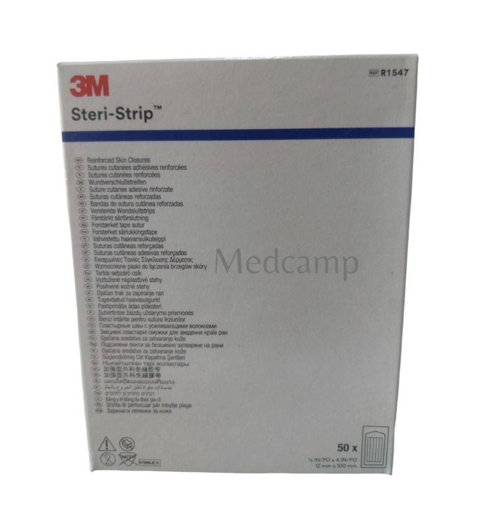 Steri-Strips 3M 1/2 inches 50's (Category: Medical Supplies & Tools) located in Manila. Submitted by medcamp (Listing ID 1283456182, Image 1). Description: Steri-Strips are typically used for cuts or wounds that aren't too severe, or for minor surgery. They help seal wounds by pulling the two sides of the skin together without making any contact with the actual wound. This reduces the chance of introducing any bacteria or other substances into th