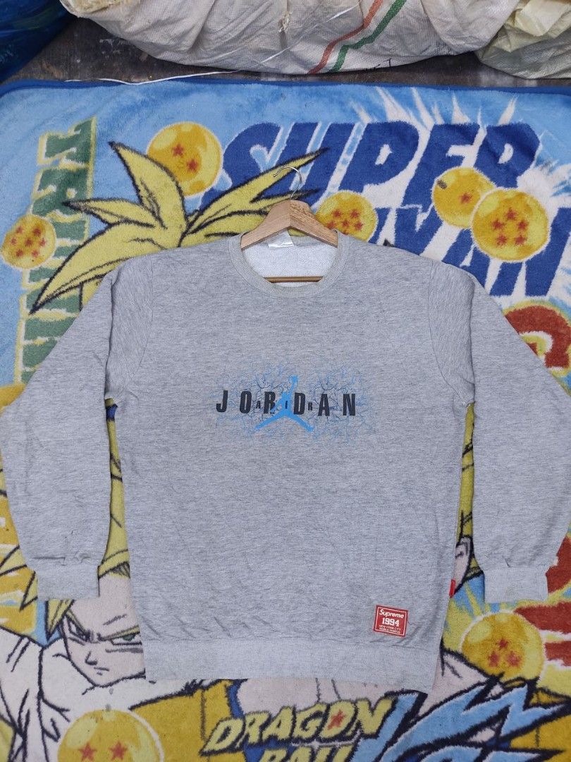 SUPREME X AIR JORDAN SWEATSHIRT SIZE XL PIT 23 Luxury Apparel on Carousell