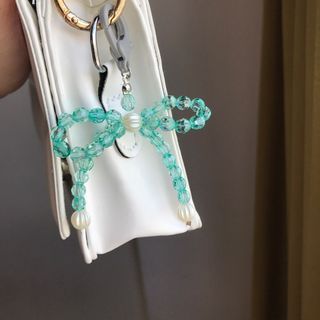 Tiffany Blue Coquette Bow Charms - Mini Ribbon keychain
