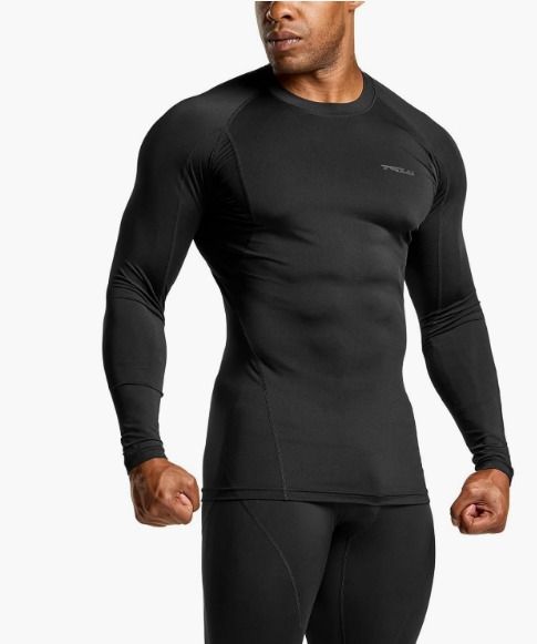 Men's Compression Long Sleeve Sport Fitness Workout Top, Cool Dry