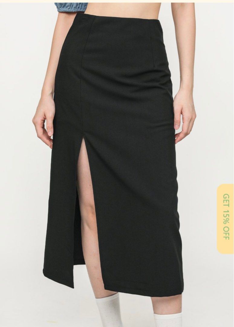 CHRISLEY COLUMN SLIT MAXI SKIRT (BLACK)