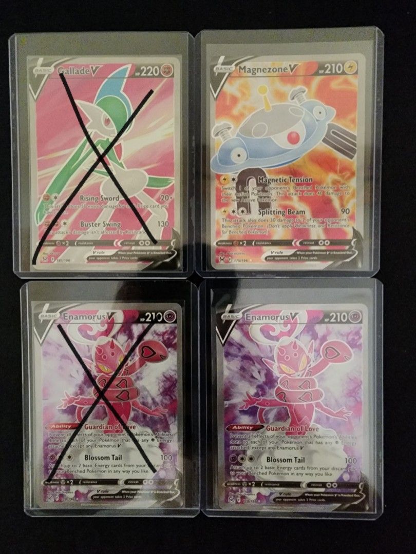 UPDATED 5/3] Lost Origin Full Art Singles (Gallade V - 181/196, Magnezone V  - 175/196, Enamorus V - 178/196), Hobbies & Toys, Toys & Games on Carousell