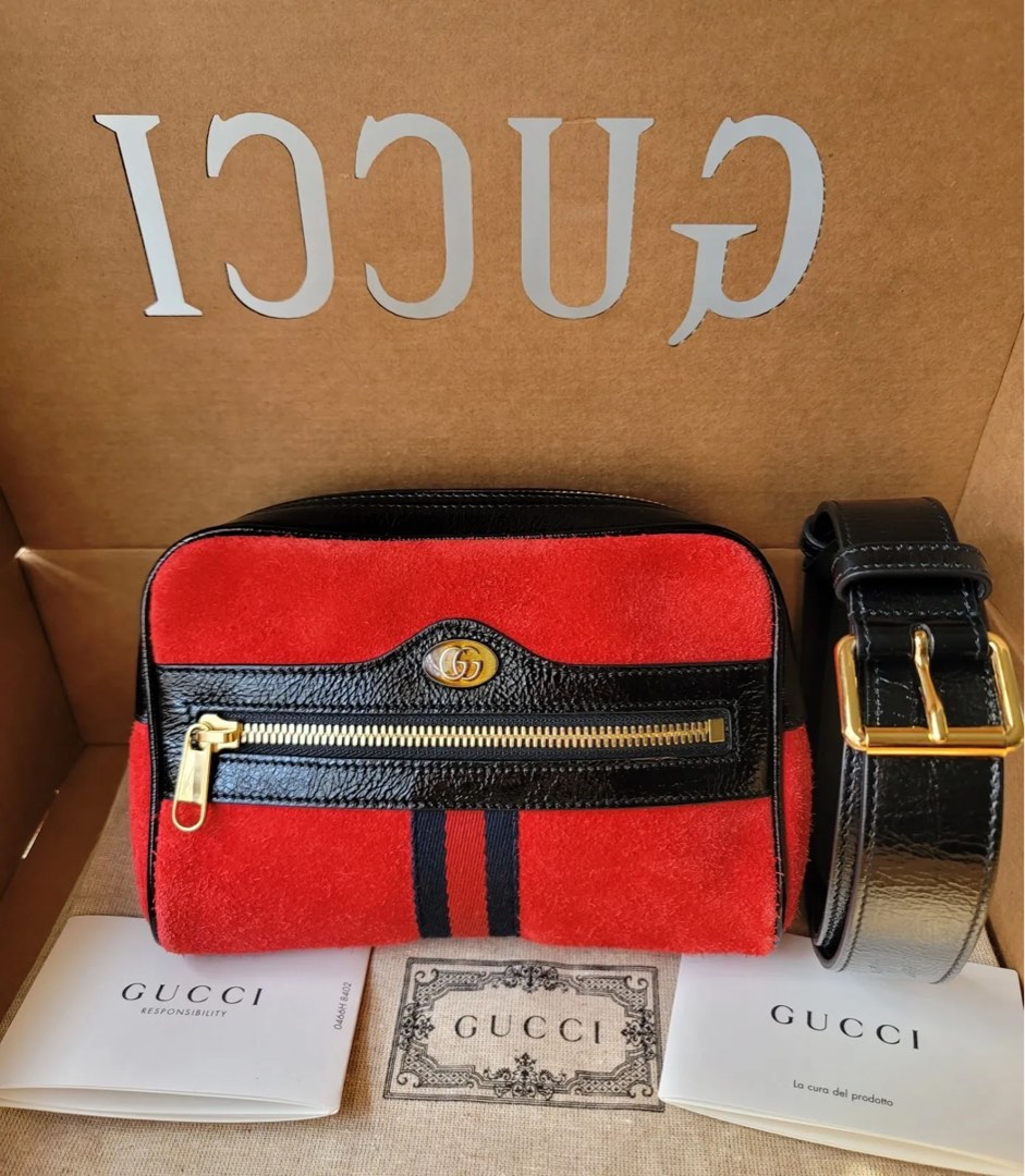 Gucci ophidia best sale red suede