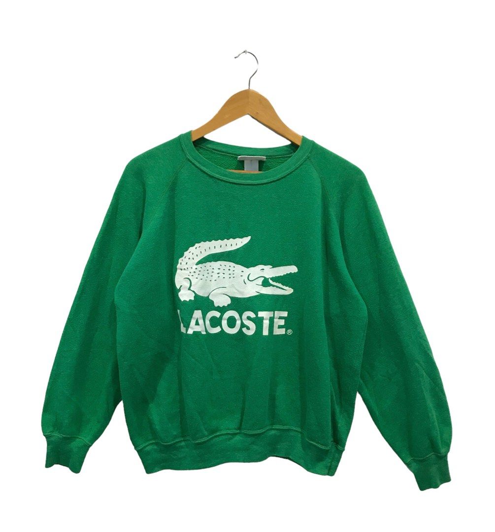 Vintage 80s Lacoste Big Logo Sweatshirt Men s Fashion Tops