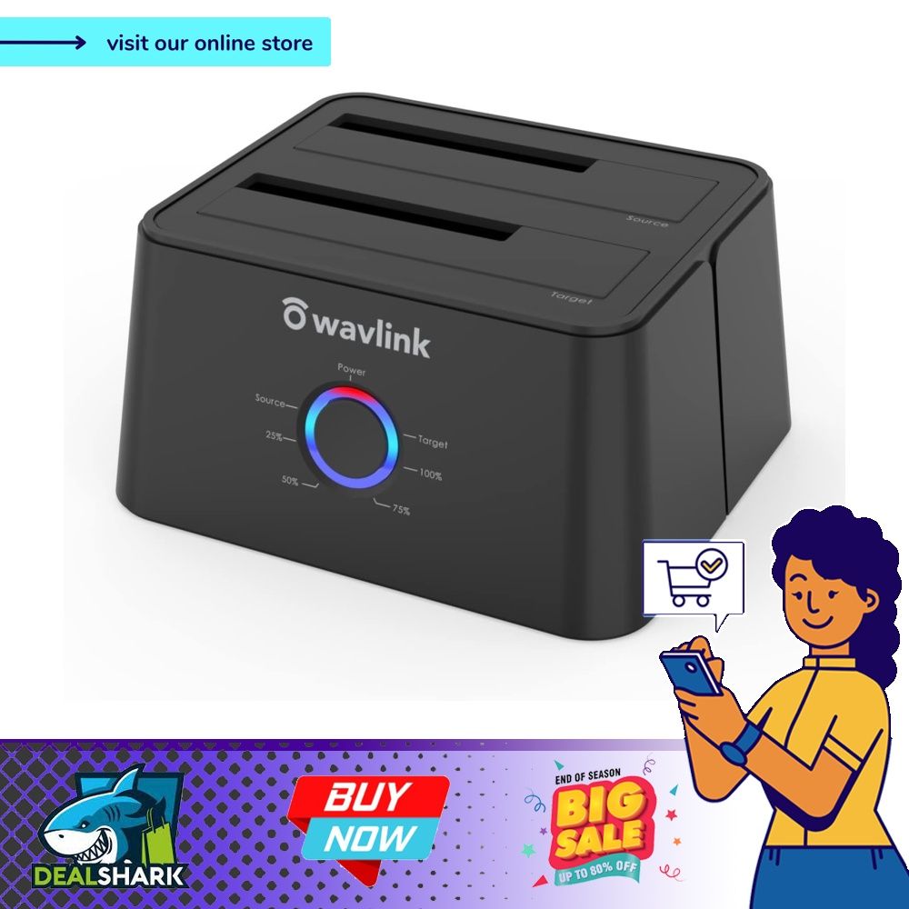 Portable Monitor WAVLINK USB SATA Hard Drive Enclosure For