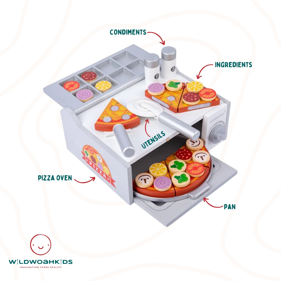 Wooden pizza cheap oven toy