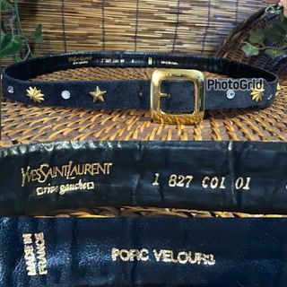 YSL Porc Velours Made in France Vintage Belt