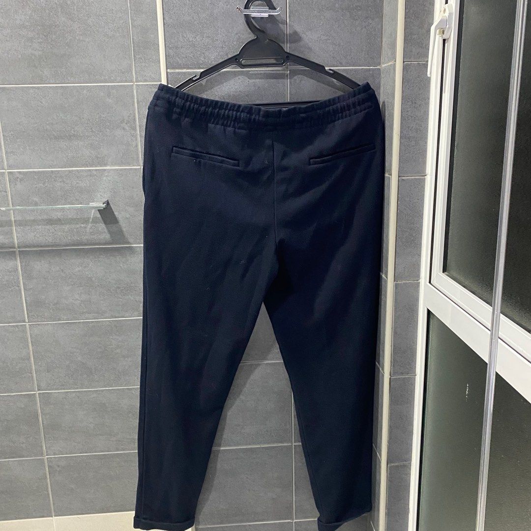 Zara navy joggers cheap
