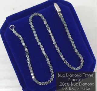1.20ct blue diamond tennis bracelet