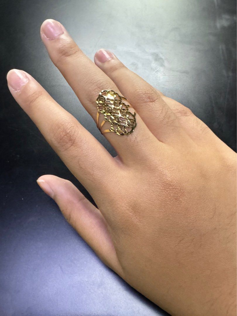 Gold nugget ring 18k hot sale