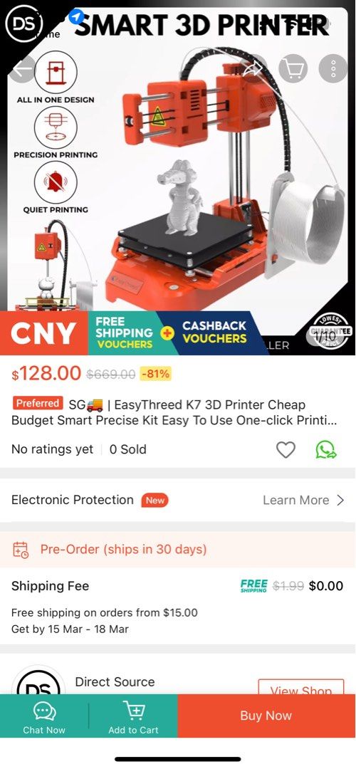 3D printer (Category: Art & Prints) located in Singapore. Submitted by satz2024 (Listing ID 1285881108, Image 3). Description: Letting the 3D printer bought for 120SGD to go for 60sgd, also adding in few coloured wires along, as I’m not using it much these days. .