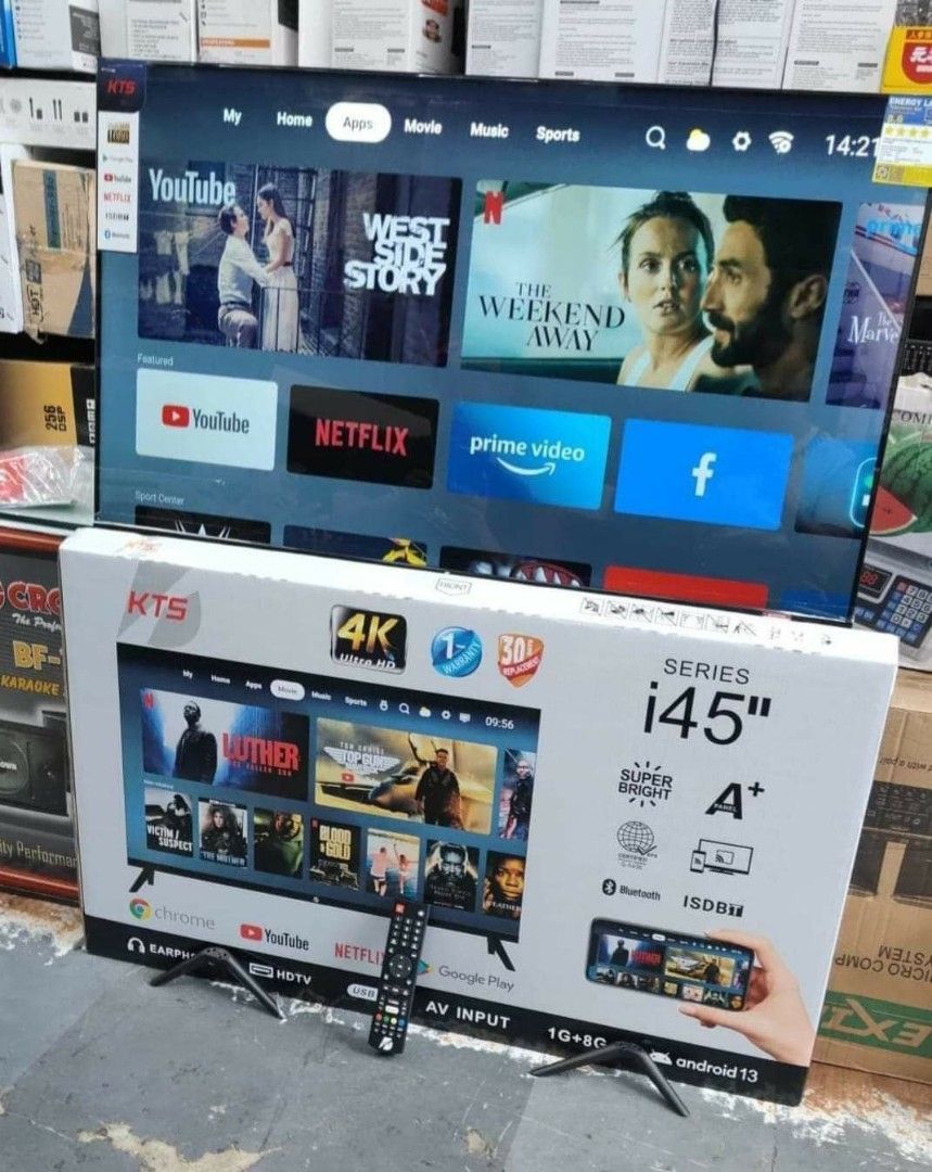 45" INCHES SMART & ANDROID TV (Category: TV) located in Quezon City. Submitted by st_jericho (Listing ID 1285859397, Image 1). Description: 📺 45" INCHES SMART & ANDROID TV 🏷️7,400 MEGRA A9 🏷️8,300 JOSON (digital tv) 🏷️8,600 TECHWOO 🏷️8,500 KTS (frameless digital tv) 🏷️18,600 SHARP 2T-c45cg1x ✅BRANDNEW ITEMS 🆓FREE STAND BASE 🆓FREE REMOTE CONTROL 🚚CASH ON DELIVERY 🚚PICKUP 📍LOCATION: QUIAPO, MANILA 🧾WARRANTY: 1 WEEK REPLACEMENT 12 MONTHS