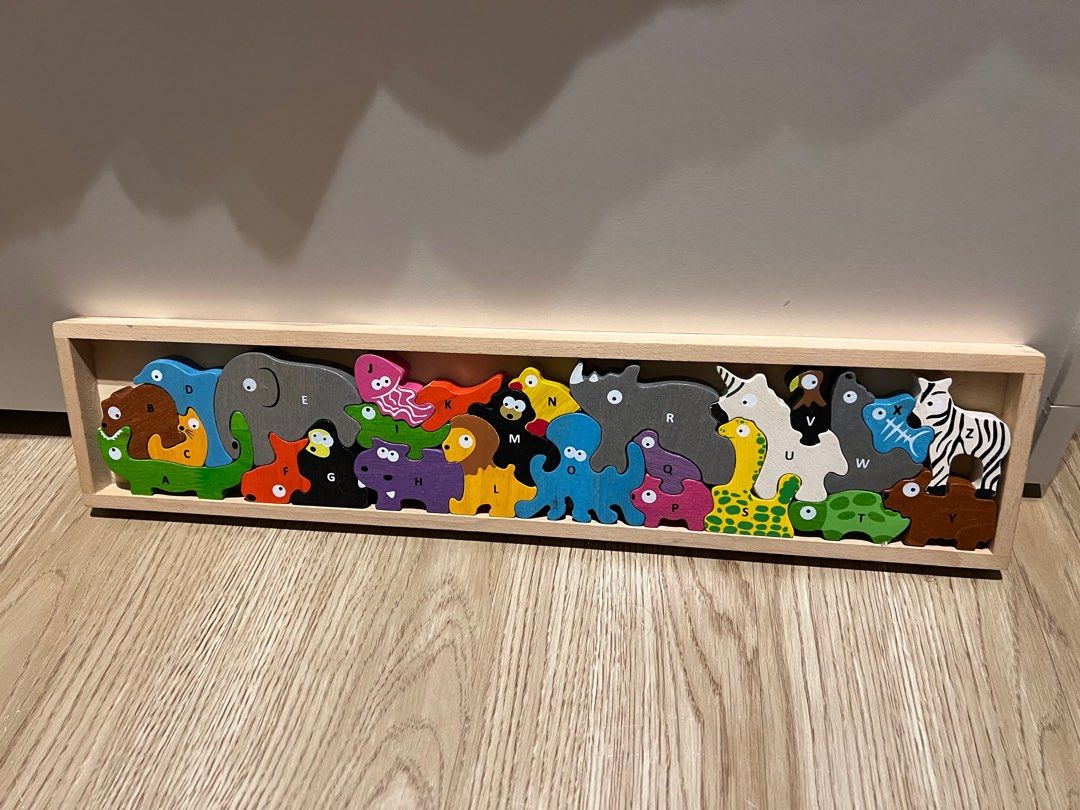 Alphabet wooden puzzle, Hobbies Toys, Toys Games on Carousell