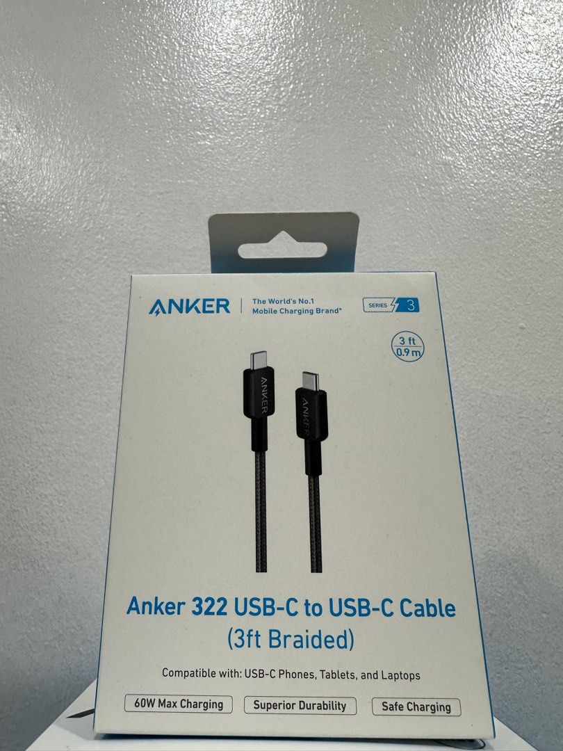 Anker PowerLine III USB-C to USB-C Cable (3ft) - Black (Category: Chargers) located in Pasig City. Submitted by techpartnerph (Listing ID 1285980875, Image 2). Description: Anker PowerLine III USB-C to USB-C Cable (3ft) - Black Anker PowerLine Select+ USB-C to USB-C Cable - Black Anker 322 USB-C to USB-C Cable (3ft Braided) Anker 544 USB-C to USB-C Cable (Bio-Based 3ft).
