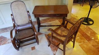 Antique Desk, Arm Chair and Rocking Chair