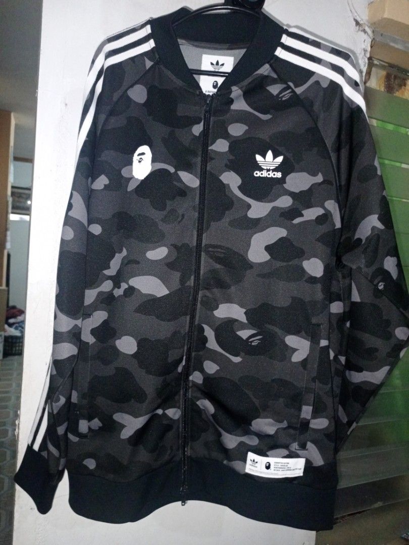 Bape Adidas Track jacket Men s Fashion Tops Sets Hoodies on Carousell