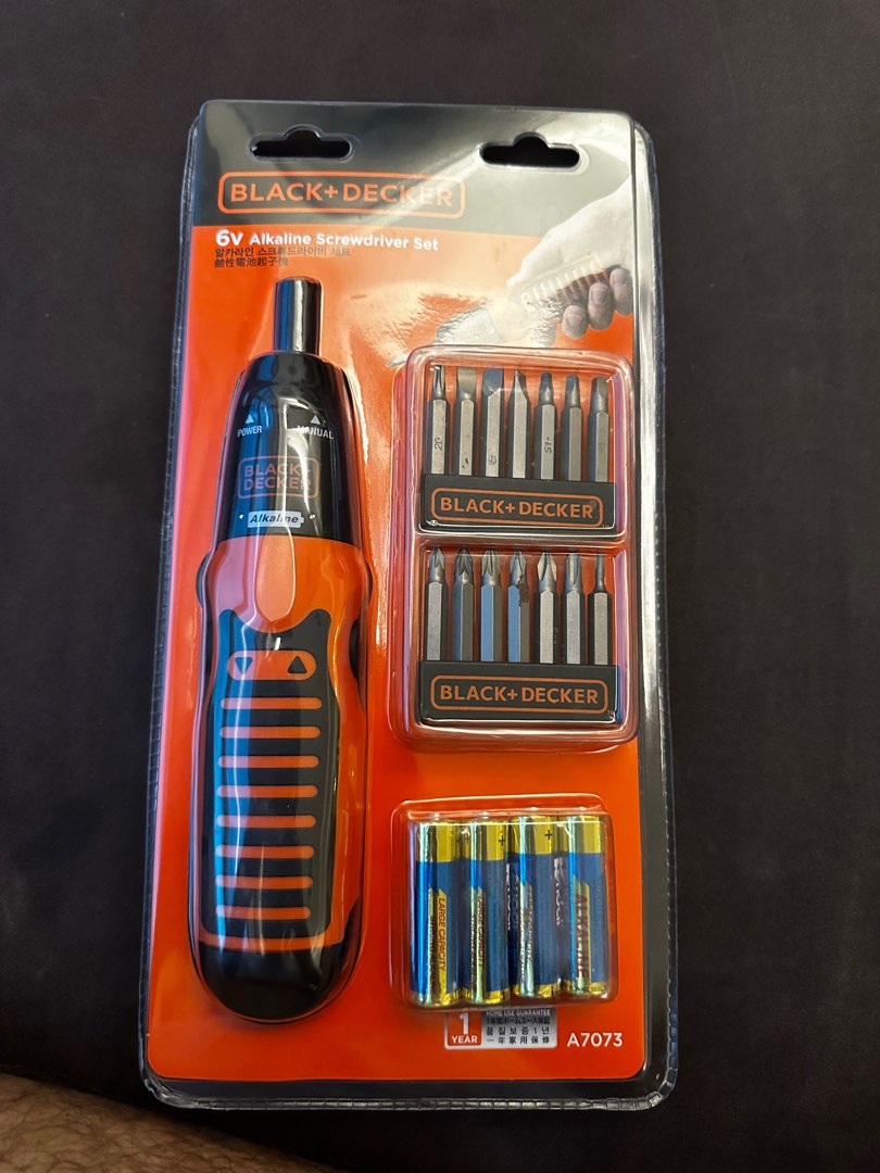 Black decker alkaline Screwdriver Set A7073 Furniture Home Living Home Improvement Organisation Home Improvement Tools Accessories on Carousell