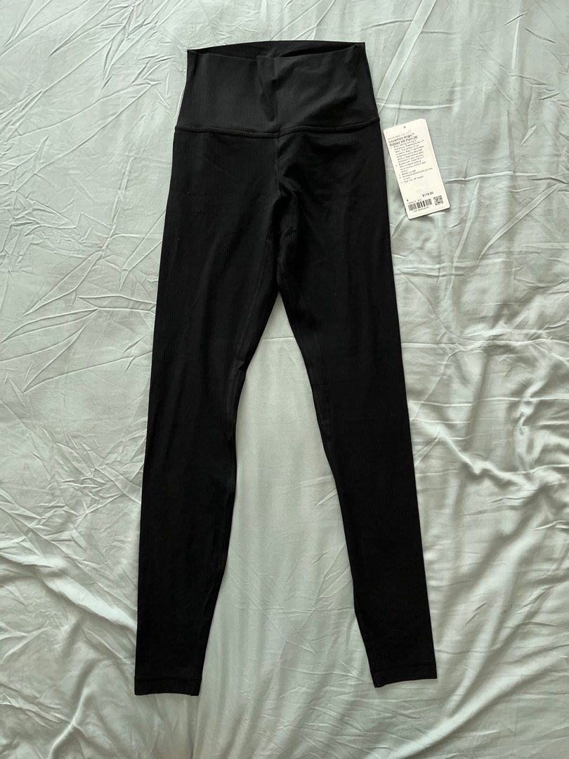 Lululemon Align Ribbed High-Rise Pant 28 Tight Black, Grey-Size 4