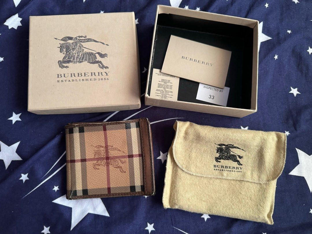 Burberry haymarket wallet mens hot sale