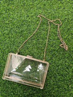 Clear Acrylic Clutch Shoulder Bag with detachable chain
