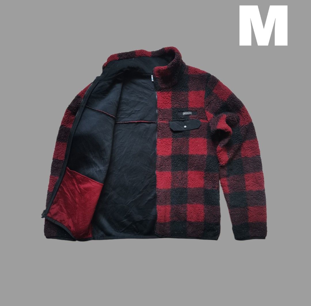 Columbia Fleece Jacket Buffalo Plaid Fullzip Sz MEDIUM Men s Fashion Coats Jackets and Outerwear on Carousell