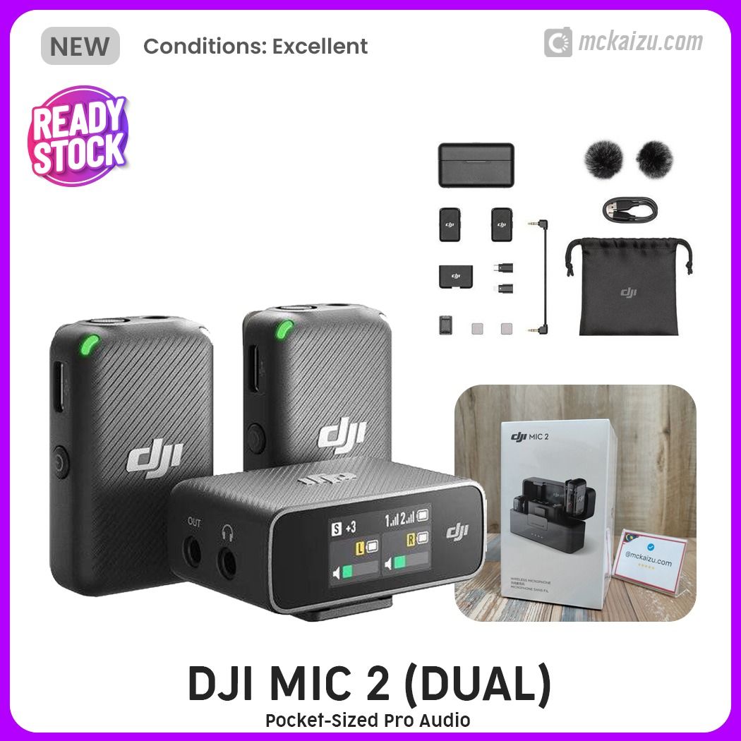 DJI MIC ( 2 TX + 1 RX + Charging Case ), Audio, Microphones on Carousell