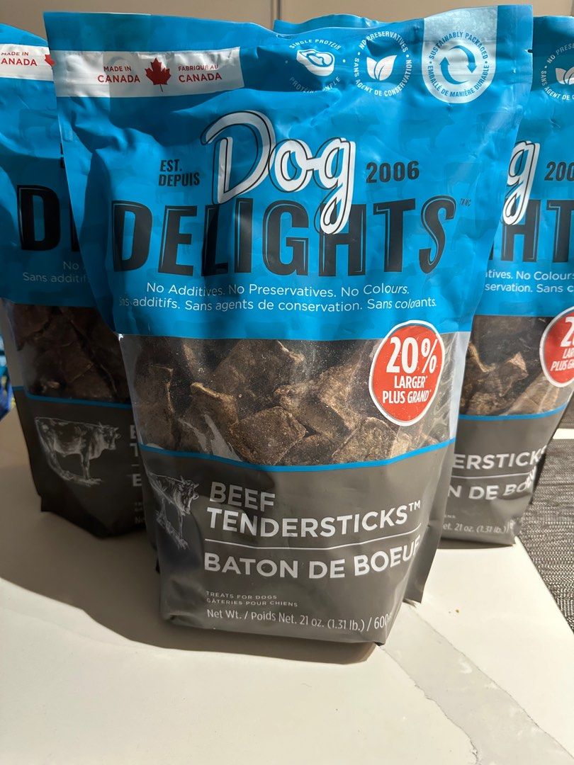 Dog delights treats (Category: Other Food & Drinks) located in Pateros City. Submitted by dly_e (Listing ID 1286016248, Image 1). Description: Free shipping if you buy 2 or more items on my list. Item is still in Canada. Via Air cargo ( approx 7-10 days) Free shipping on sea cargo ( approx 65 days) Your fur babies (dog/puppy) will surely love this treat! .