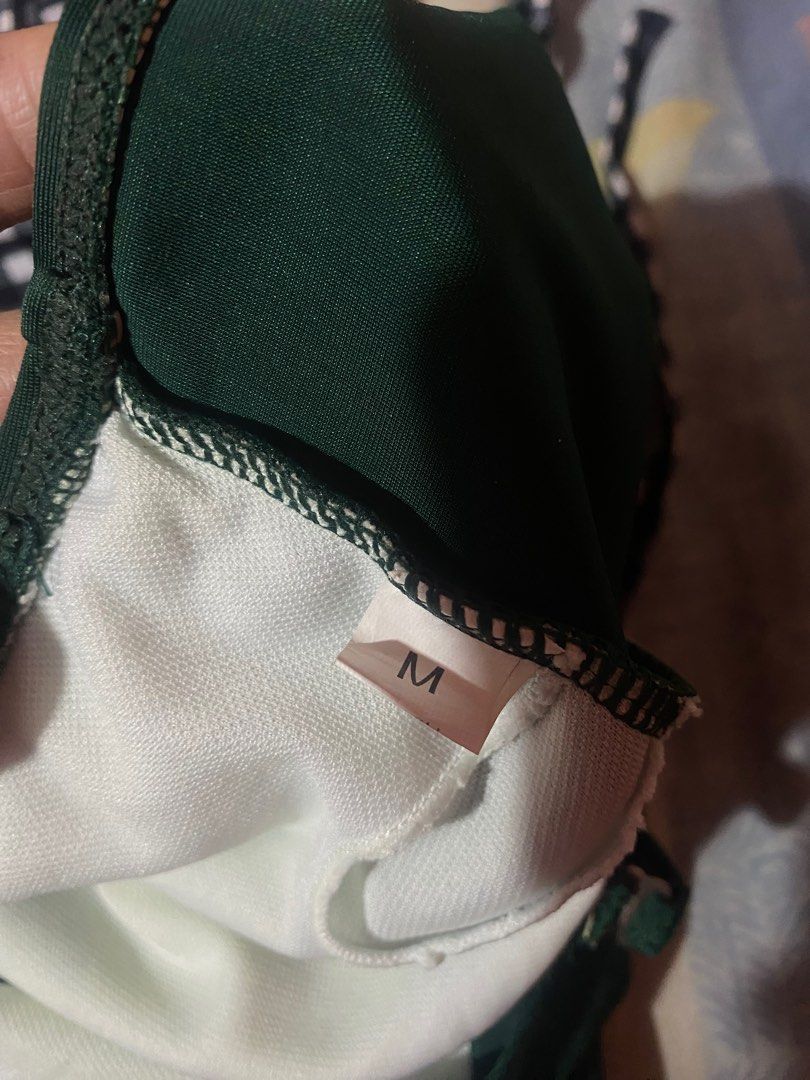 Emerald green tube bikini (Category: Bikinis & Swimsuits) located in Quezon City. Submitted by shemboti (Listing ID 1285860516, Image 2). Description: High waisted bikini paired with adjustable tube top. Super soft and silky! High quality! From cocobliss Size: S-M.