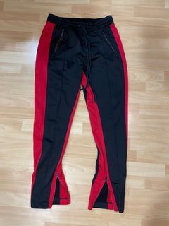 Flared  zipper Joggers Red