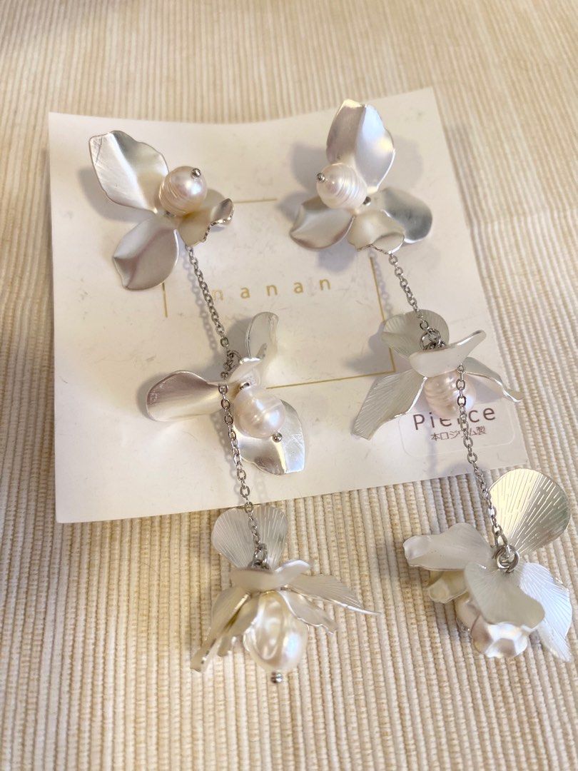 Flower earrings bride wedding japan Women s Fashion Jewelry