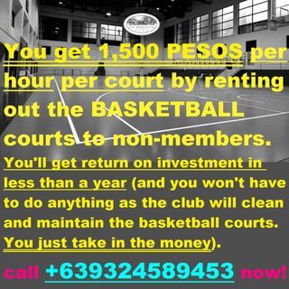 for sale: with existing business of outdoor and indoor basketball courts rental / for rent that profits 1,500PHP every court every hour ; CITY SPORTS CLUB ( Ayala Land Premier club in Cebu Business Park ) MEMBERSHIP / SHARE for sale less than market price