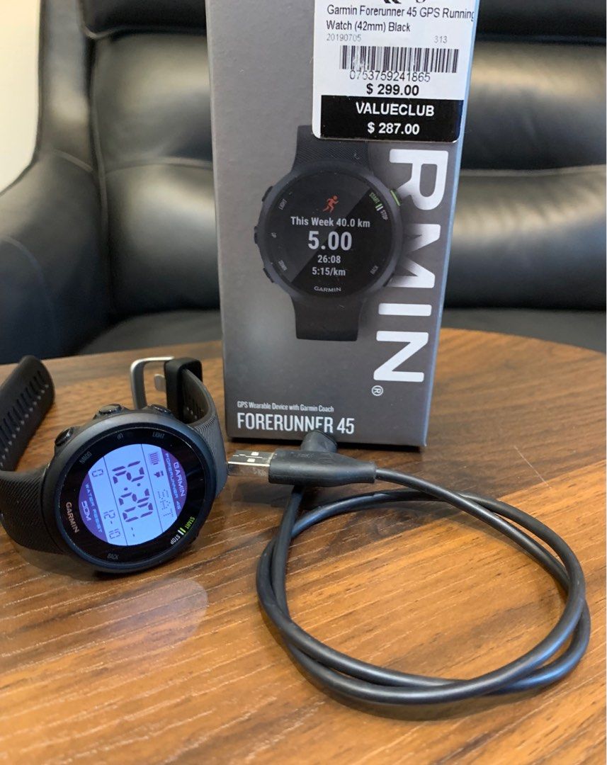 Garmin forerunner 45 black smartwatch sales