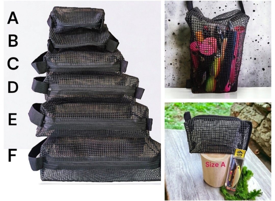 Heavy Duty Mesh bag storage for fishing Jig, lure, Popper, Stickbait,  Sinker - Waterproof jacket etc.