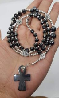 Hematite magnet St. Benedict healing & protection rosary