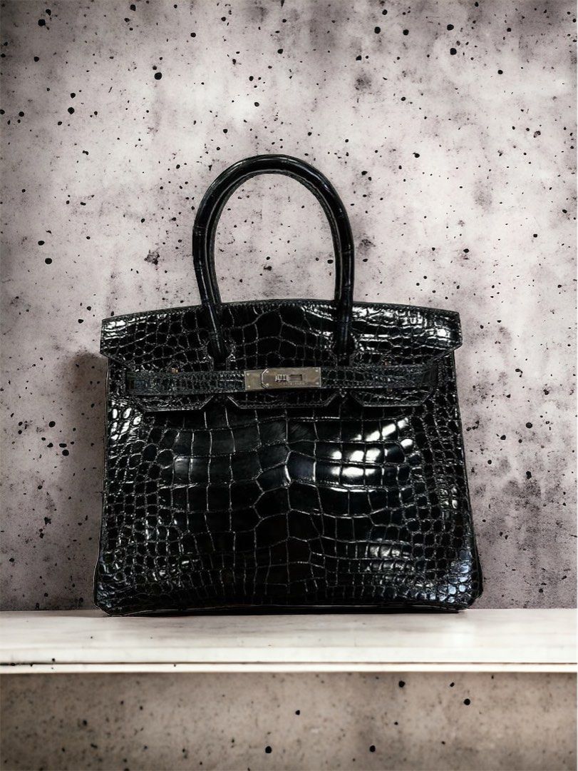 HERMES ALLIGATOR NOT CROC BLACK B30 PHW
