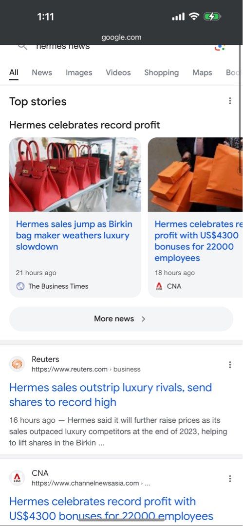Hermes resale on sale value
