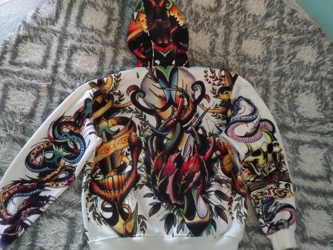 Hoodie zipper kanji jeans full print Men s Fashion Tops Sets