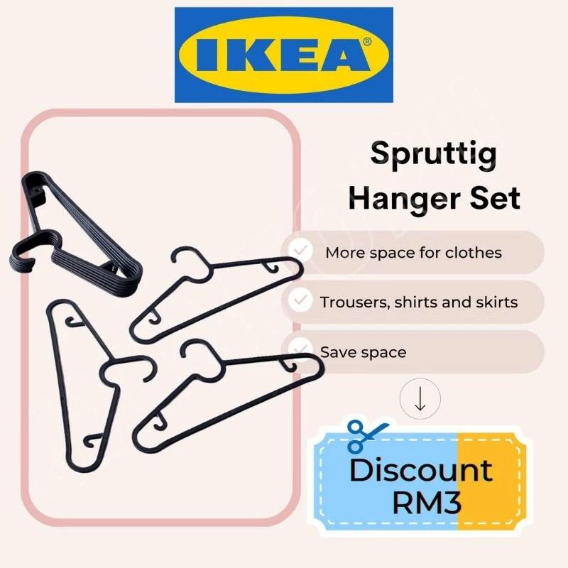 Ikea Adult Spruttig Clothes Hanger Penyangkut baju 10 Pcs Furniture Home Living Home Improvement Organisation Hooks Hangers on Carousell
