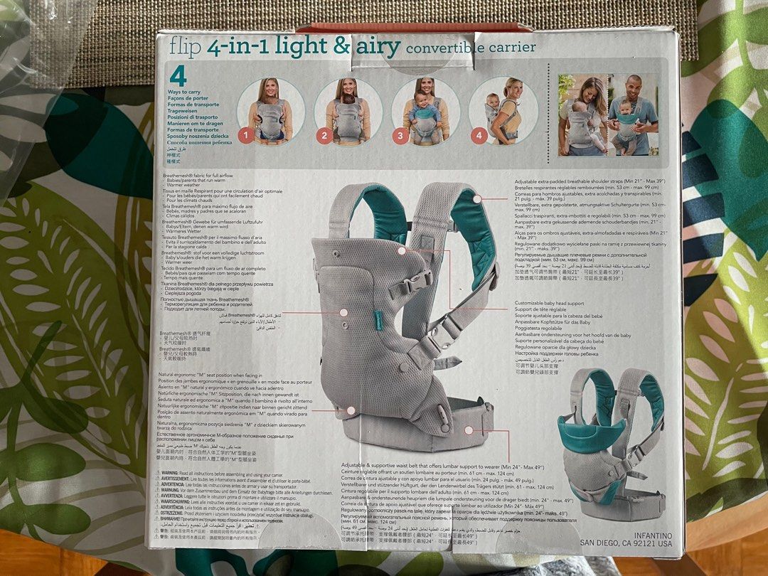 Infantino Flip 4 in 1 Light and Airy Convertible carrier Babies