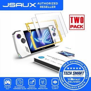 JSAUX ROG Ally Screen Protector 2-Pack, Ultra HD Glass Protector 9H Hardness Tempered Glass Protector Easy to Install with Guiding Frame