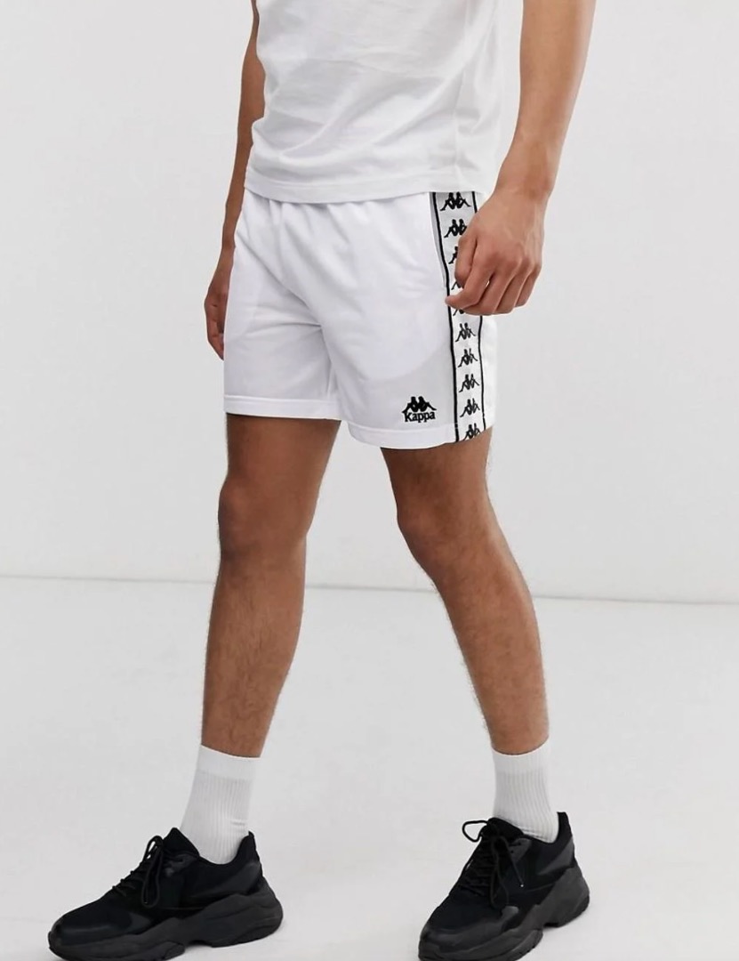 KAPPA Authentic Cole Shorts with Logo Taping in White Size XXL